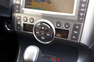 the dashboard of a high tech car with self. driving capabilities