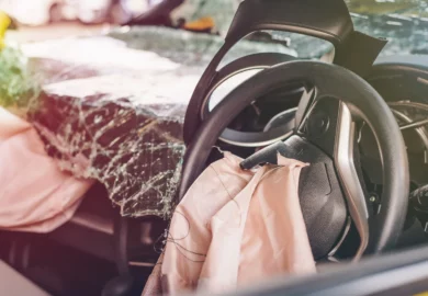 Airbag popped out after a frontal collision.