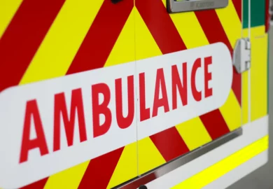 Ambulance park on the street.