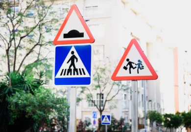 Pedestrian signages on the street.