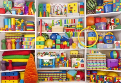 Multiple toys with different types and colors.